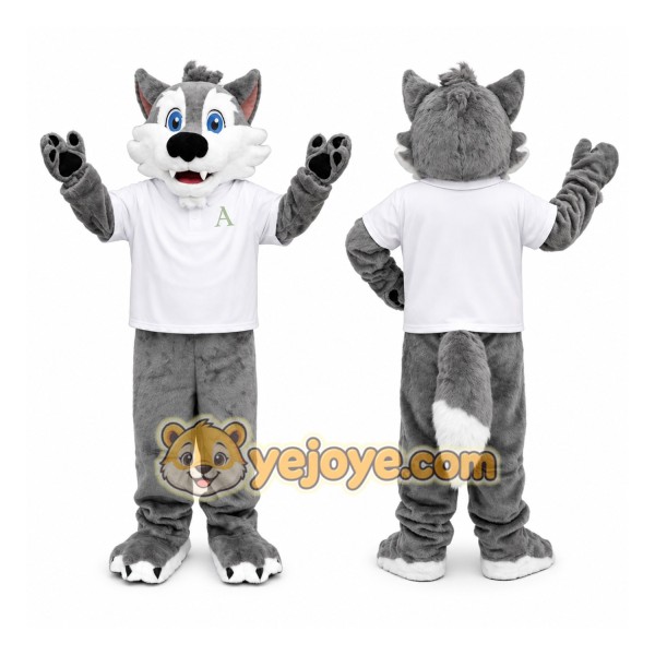Adult Grey Wolf Mascot Costume