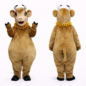 Adult Tan Cow Mascot Costume
