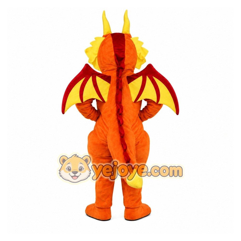 Adult Orange Dragon Mascot Costume Adult Orange Dragon Mascot Costume