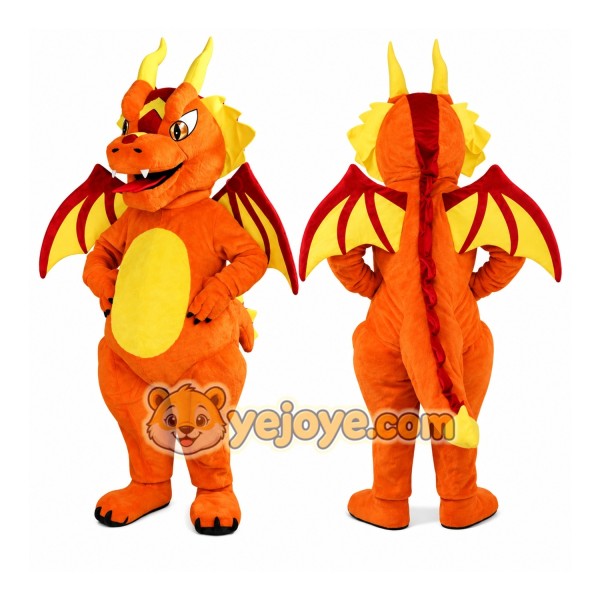 Adult Orange Dragon Mascot Costume