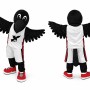 Black Crow Mascot Costume with Sports Jersey