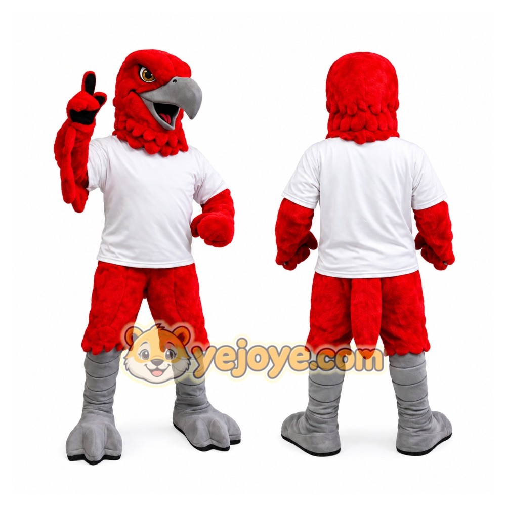 Red Eagle Mascot Costume with White T-Shirt Red Eagle Mascot Costume with White T-Shirt