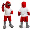 Red Eagle Mascot Costume with White T-Shirt