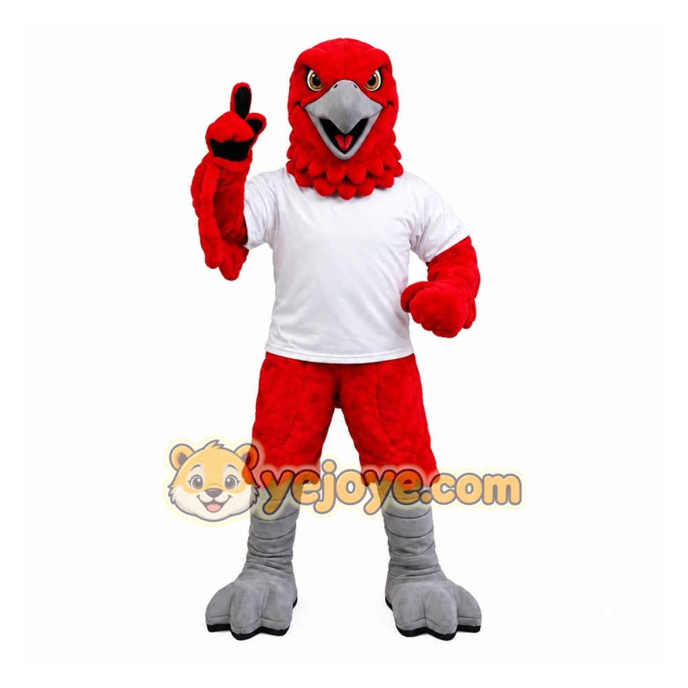 Red Eagle Mascot Costume with White T-Shirt Red Eagle Mascot Costume with White T-Shirt