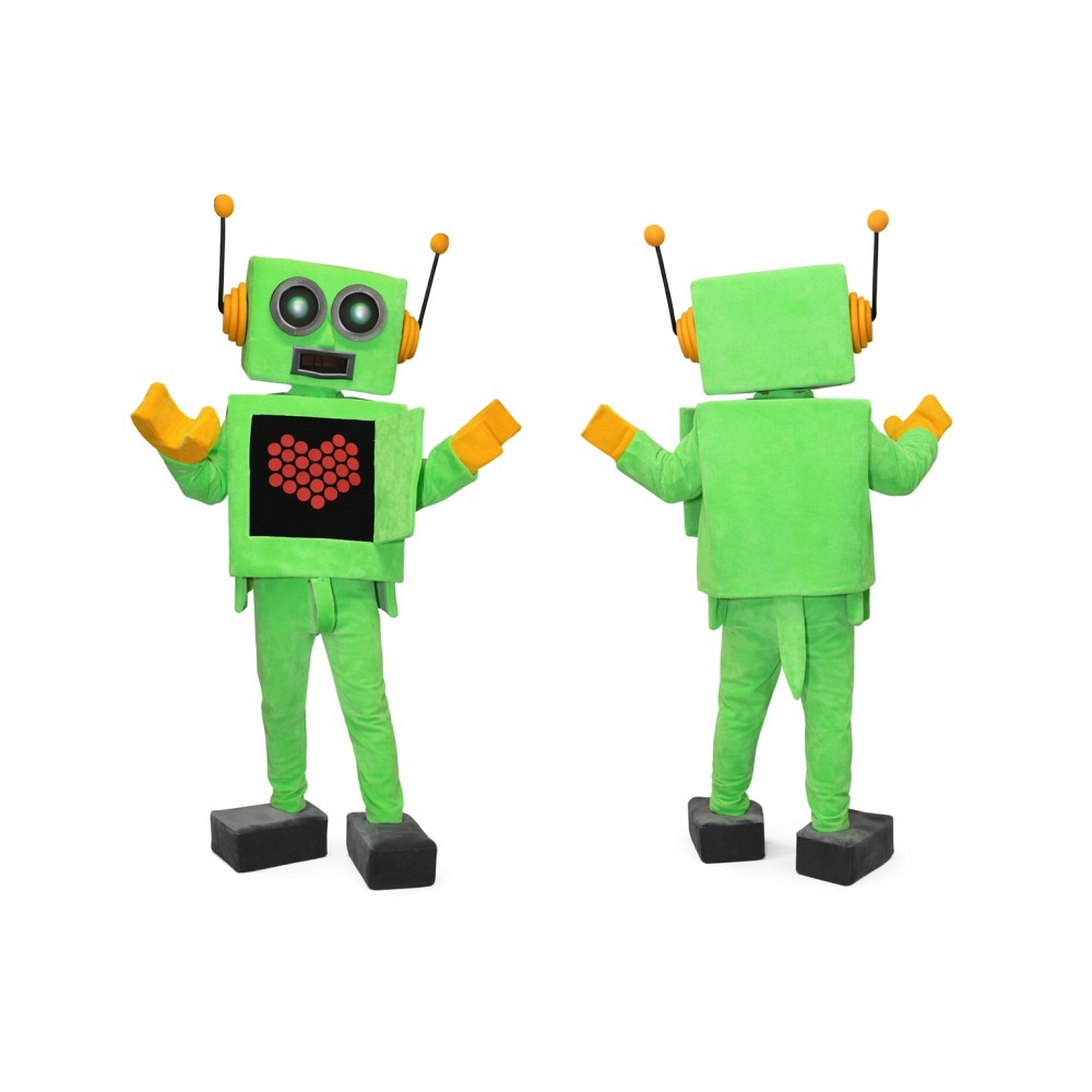Green Robot Mascot Costume