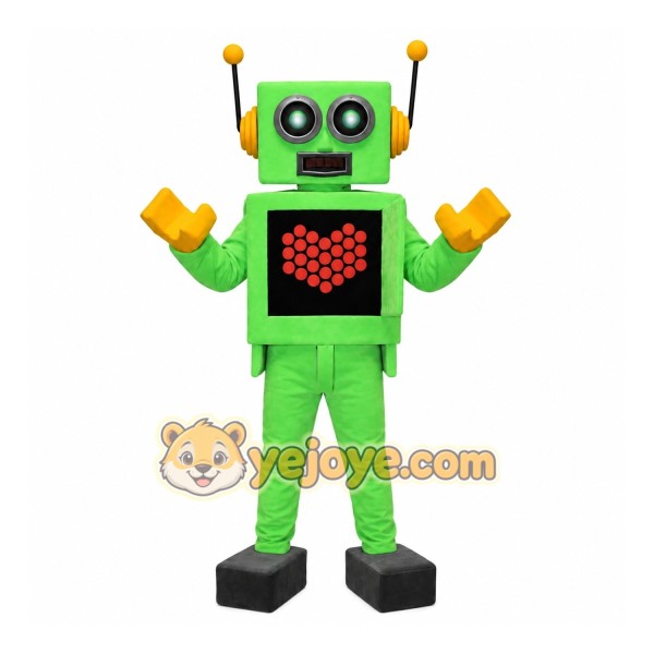 Green Robot Mascot Costume