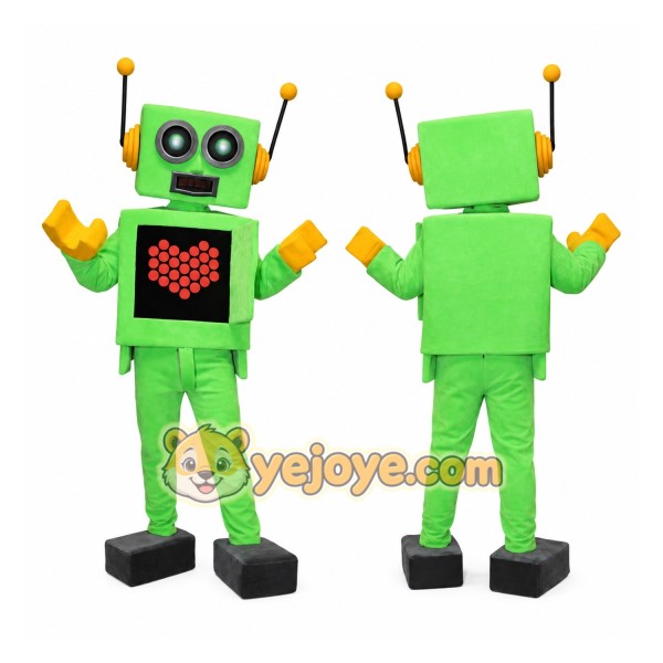 Green Robot Mascot Costume