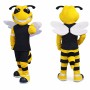 Bee Mascot Costume with Wings and Black Outfit
