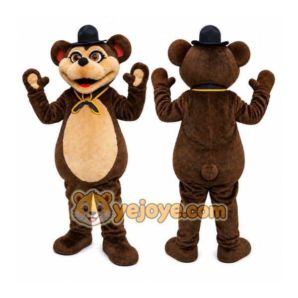 Brown Bear Mascot Costume Adult Full Body Plush Animal Suit with Hat – Party Event Mascot Outfit