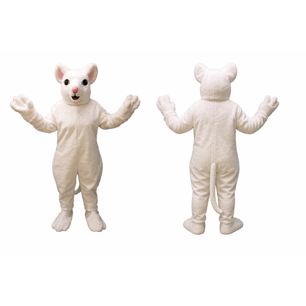White Mouse Mascot Costume Adult Full Body Plush Animal Suit – Party Event Outfit