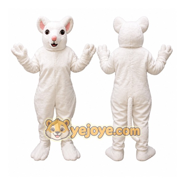 White Mouse Mascot Costume Adult Full Body Plush Animal Suit – Party Event Outfit