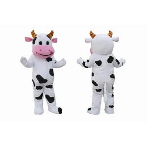 Cute Cow Mascot Costume Adult Full Body Plush Dairy Cow Character Suit – Party Event Outfit