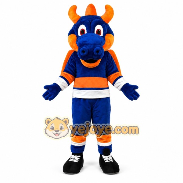 Blue Dragon Mascot Costume Adult Full Body Plush Dragon Character Suit with Wings – Party Event Outfit