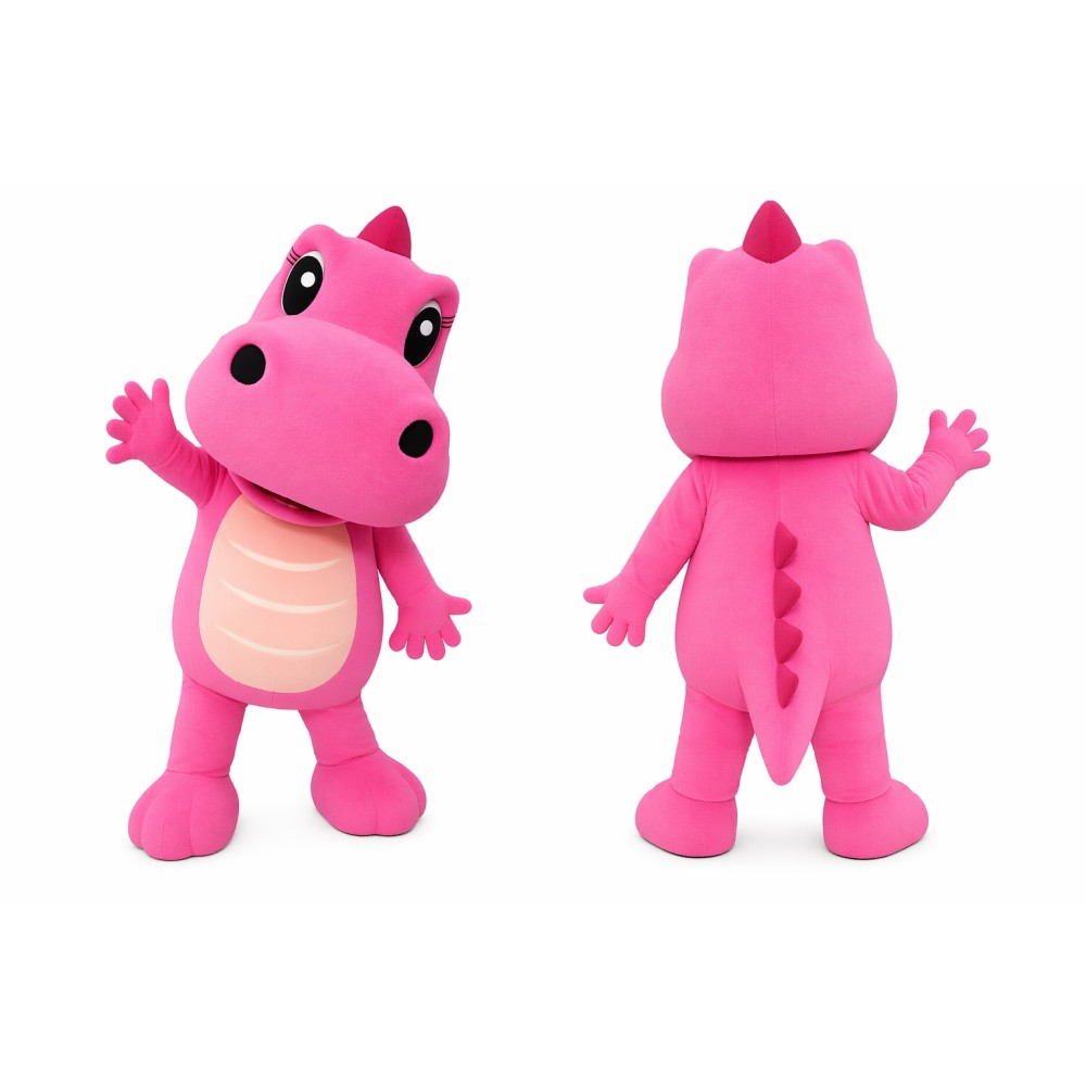 Pink Dinosaur Mascot Costume Adult Full Body Plush Dino Character Suit – Party Event Outfit