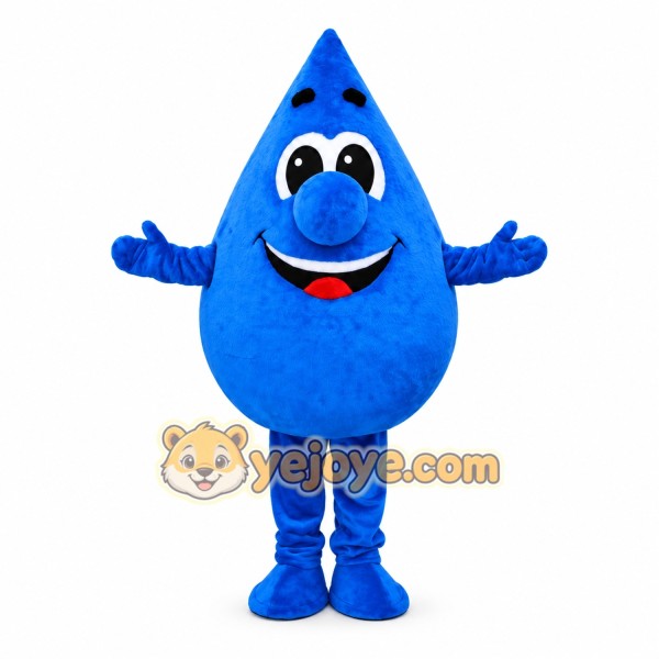 Blue Water Drop Mascot Costume Adult Full Body Plush Water Droplet Character Suit – Party Event Outfit