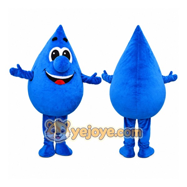 Blue Water Drop Mascot Costume Adult Full Body Plush Water Droplet Character Suit – Party Event Outfit