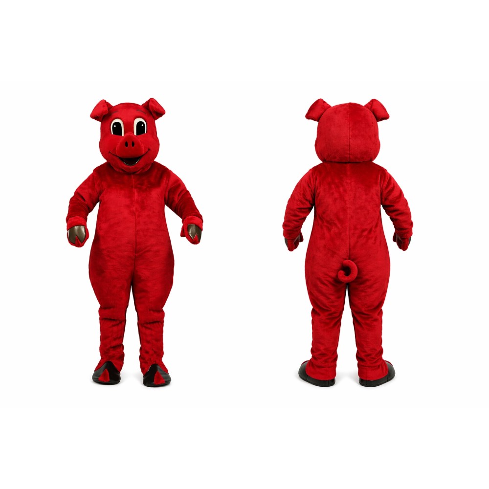 Red Pig Mascot Costume Adult Full Body Plush Pig Character Suit – Party Event Outfit