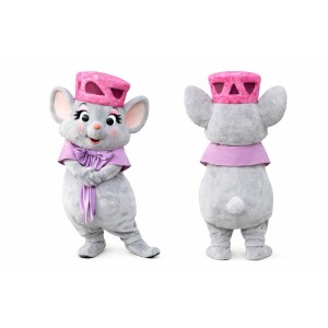 Cute Gray Mouse Mascot Costume Adult Full Body Plush Mouse Character Suit with Hat & Bow – Party Event Outfit