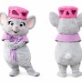 Cute Gray Mouse Mascot Costume Adult Full Body Plush Mouse Character Suit with Hat & Bow – Party Event Outfit