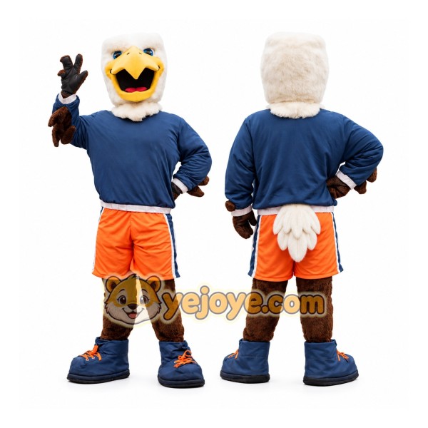 Bald Eagle Mascot Costume Adult Full Body Plush Eagle Character Suit with Sports Outfit – Party Event Outfit