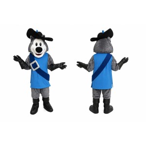 Gray Wolf Mascot Costume Adult Full Body Plush Wolf Character Suit with Hat – Party Event Outfit
