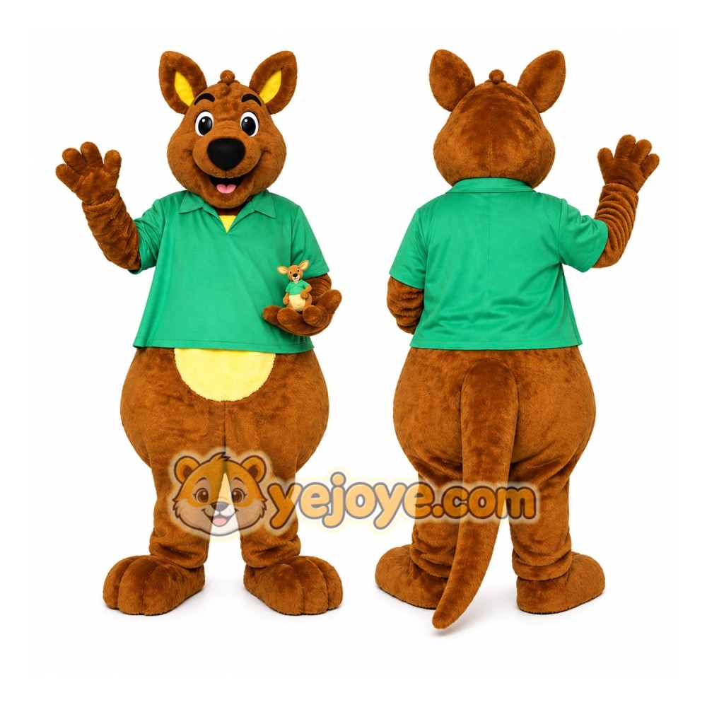 Cute Kangaroo Mascot Costume Adult Full Body Plush Kangaroo Character Suit with Shirt – Party Event Outfit Cute Kangaroo Mascot Costume Adult Full Body Plush Kangaroo Character Suit with Shirt – Party Event Outfit
