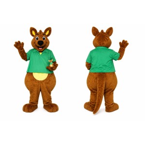 Cute Kangaroo Mascot Costume Adult Full Body Plush Kangaroo Character Suit with Shirt – Party Event Outfit