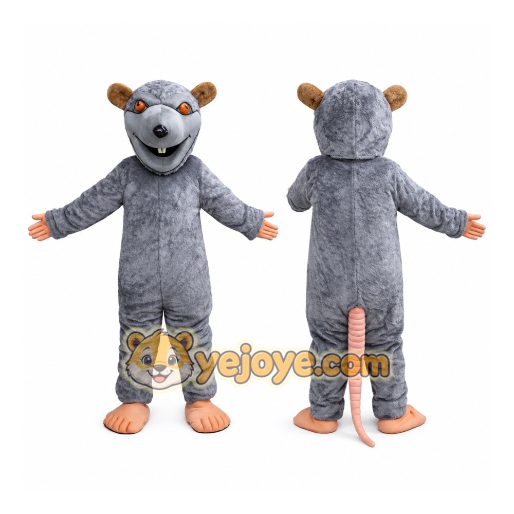 Gray Rat Mascot Costume Adult Full Body Plush Rat Character Suit with Long Tail – Party Event Outfit Gray Rat Mascot Costume Adult Full Body Plush Rat Character Suit with Long Tail – Party Event Outfit