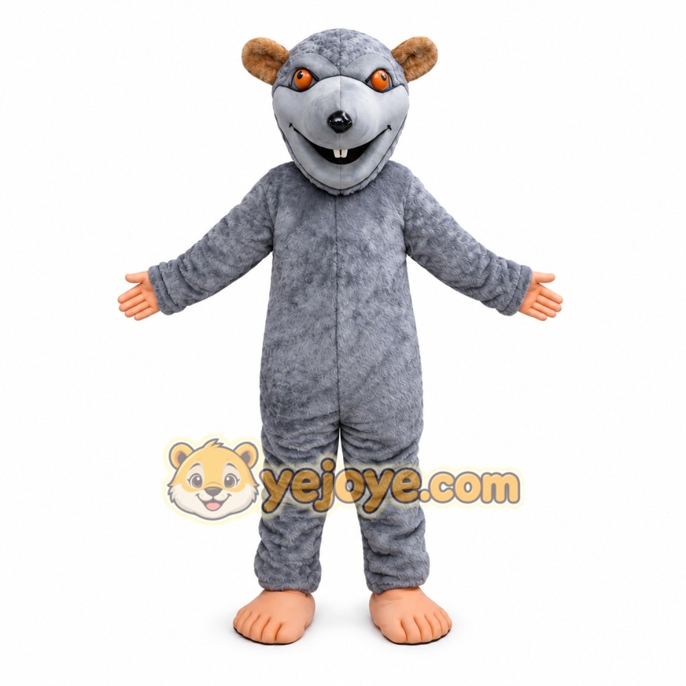 Gray Rat Mascot Costume Adult Full Body Plush Rat Character Suit with Long Tail – Party Event Outfit Gray Rat Mascot Costume Adult Full Body Plush Rat Character Suit with Long Tail – Party Event Outfit