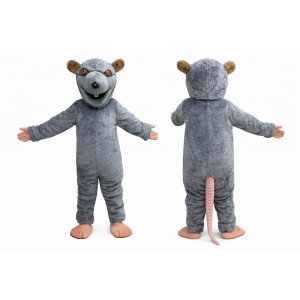 Gray Rat Mascot Costume Adult Full Body Plush Rat Character Suit with Long Tail – Party Event Outfit