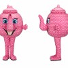 Pink Teapot Mascot Costume Adult Full Body Plush Teapot Character Suit – Party Event Outfit