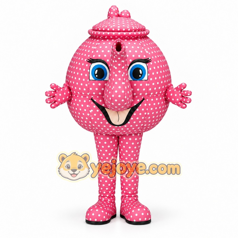 Pink Teapot Mascot Costume Adult Full Body Plush Teapot Character Suit – Party Event Outfit Pink Teapot Mascot Costume Adult Full Body Plush Teapot Character Suit – Party Event Outfit
