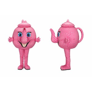 Pink Teapot Mascot Costume Adult Full Body Plush Teapot Character Suit – Party Event Outfit