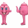 Pink Teapot Mascot Costume Adult Full Body Plush Teapot Character Suit – Party Event Outfit