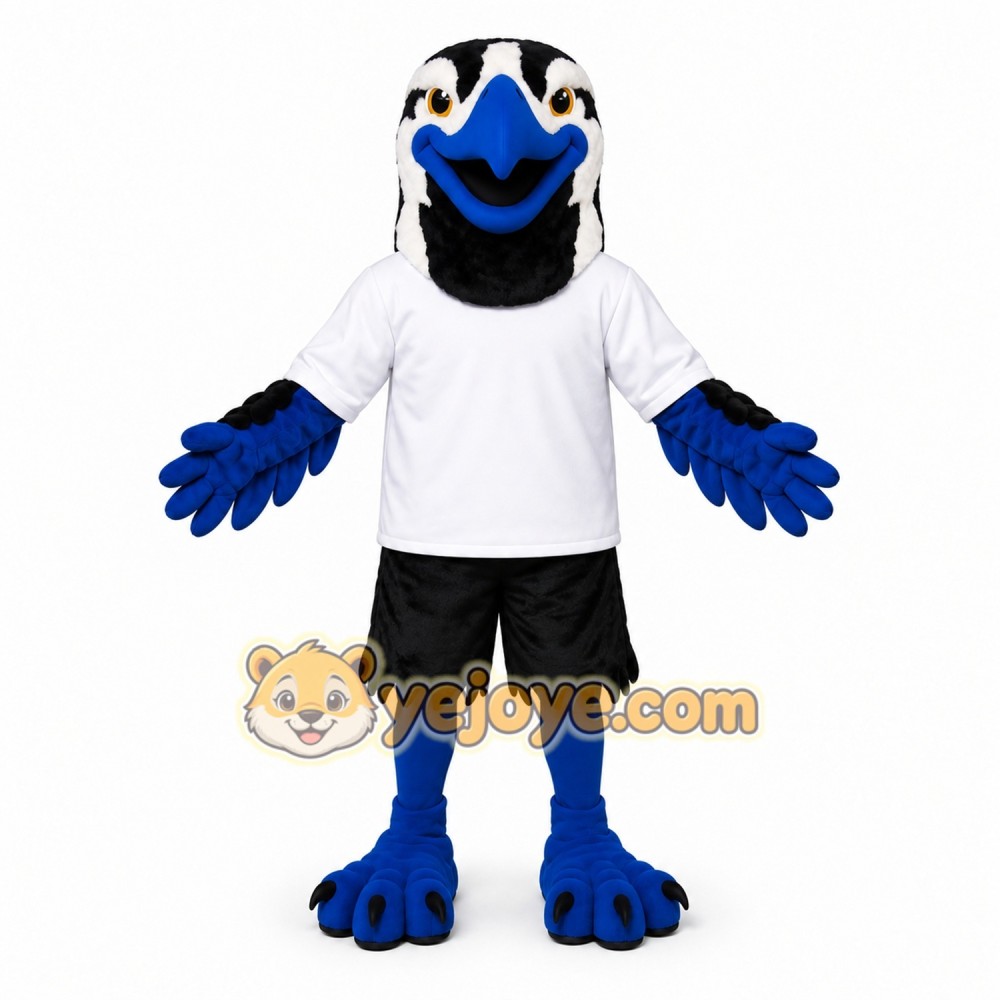 Blue Hawk Mascot Costume Adult Full Body Plush Hawk Bird Character Suit with T-Shirt – Party Event Outfit Blue Hawk Mascot Costume Adult Full Body Plush Hawk Bird Character Suit with T-Shirt – Party Event Outfit