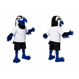 Blue Hawk Mascot Costume Adult Full Body Plush Hawk Bird Character Suit with T-Shirt – Party Event Outfit