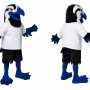 Blue Hawk Mascot Costume Adult Full Body Plush Hawk Bird Character Suit with T-Shirt – Party Event Outfit