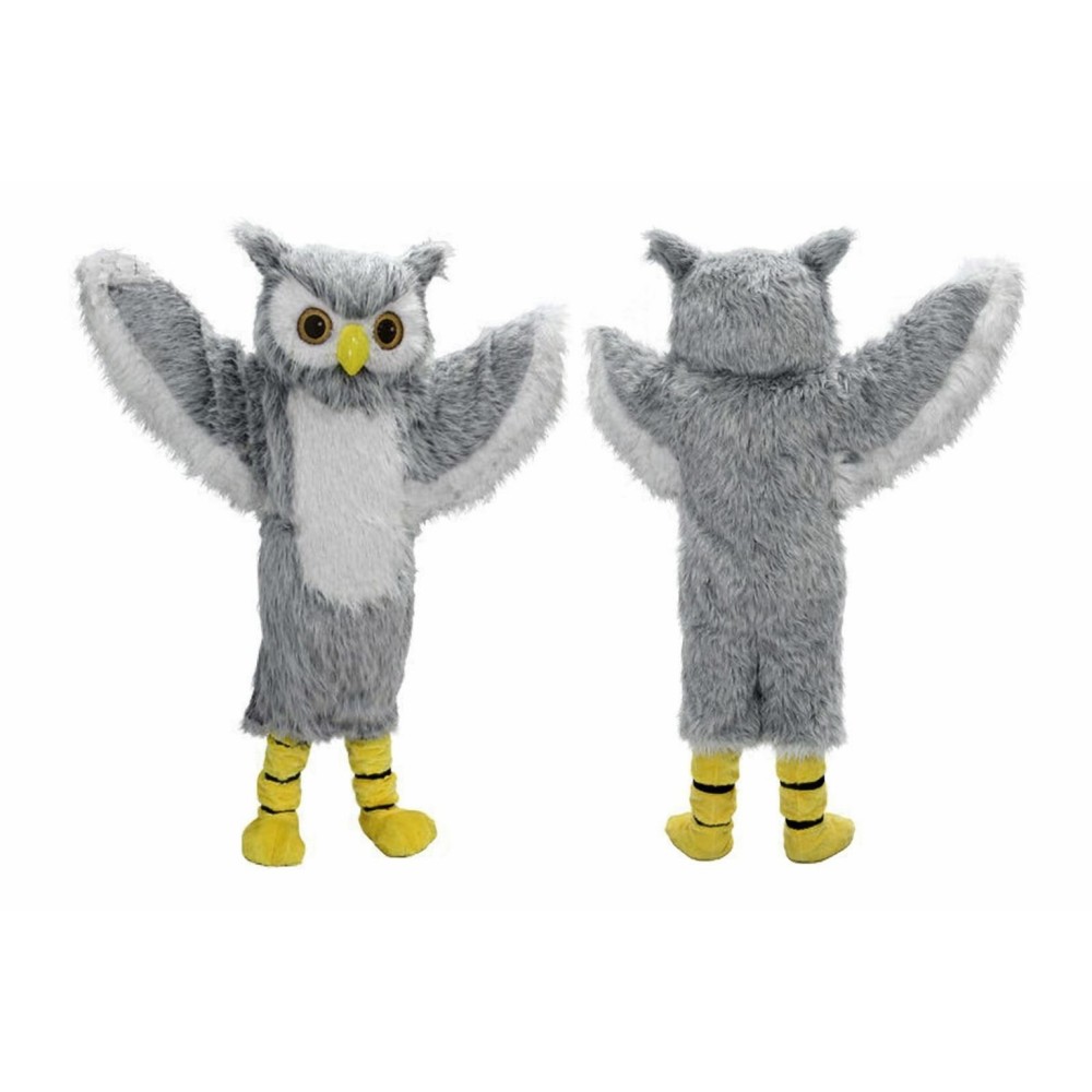 Gray Owl Mascot Costume Adult Full Body Plush Owl Bird Character Suit with Wings – Party Event Outfit
