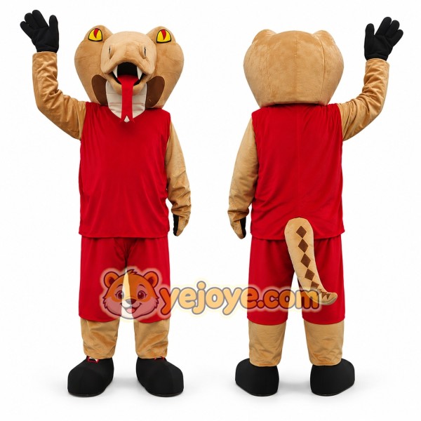Cobra Snake Mascot Costume Adult Full Body Plush Snake Character Suit with Sports Outfit – Party Event Outfit