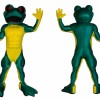 Green Frog Mascot Costume Adult Muscle Style Amphibian Character Suit Full Body – Party Event Promotion Outfit