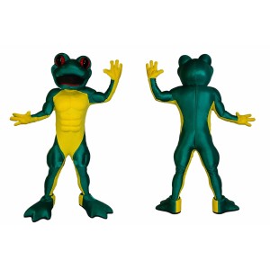 Green Frog Mascot Costume Adult Muscle Style Amphibian Character Suit Full Body – Party Event Promotion Outfit