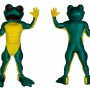 Green Frog Mascot Costume Adult Muscle Style Amphibian Character Suit Full Body – Party Event Promotion Outfit