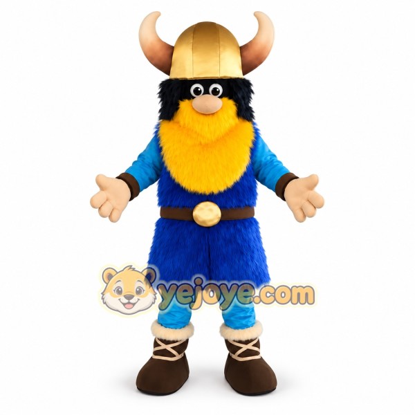 Viking Mascot Costume Adult Nordic Warrior Plush Character Outfit with Horn Helmet – Festival Event Promotion Suit