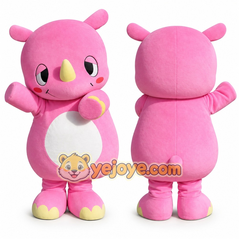 Pink Rhino Mascot Costume Adult Cute Cartoon Animal Character Suit Full Body – Party Event Promotion Outfit Pink Rhino Mascot Costume Adult Cute Cartoon Animal Character Suit Full Body – Party Event Promotion Outfit