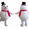 Snowman Mascot Costume Adult Christmas Winter Character Suit with Hat & Scarf Full Body – Holiday Party Event Outfit