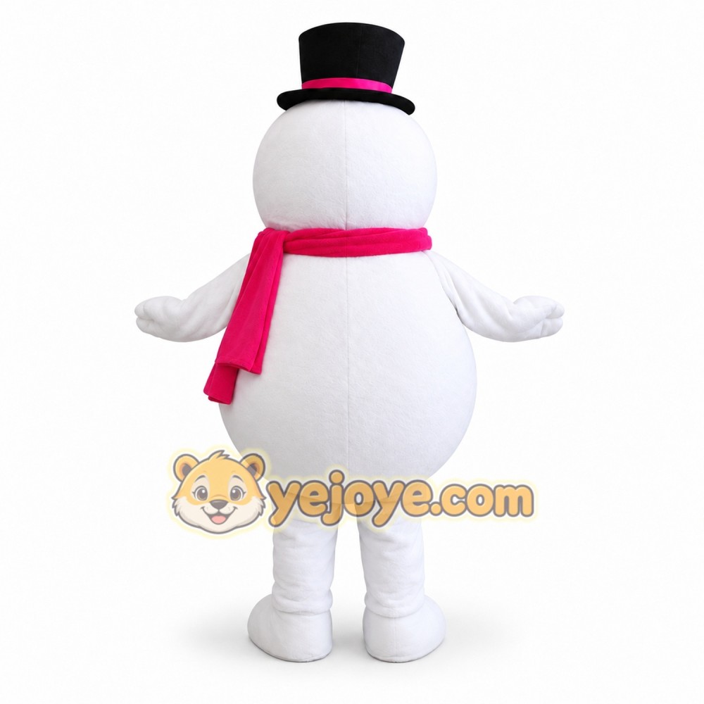 Snowman Mascot Costume Adult Christmas Winter Character Suit with Hat & Scarf Full Body – Holiday Party Event Outfit