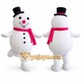 Snowman Mascot Costume Adult Christmas Winter Character Suit with Hat & Scarf Full Body – Holiday Party Event Outfit