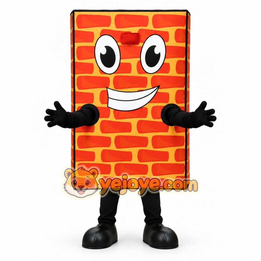 Brick Wall Mascot Costume Adult Cartoon Block Character Suit Full Body – Advertising Event Promotion Outfit Brick Wall Mascot Costume Adult Cartoon Block Character Suit Full Body – Advertising Event Promotion Outfit