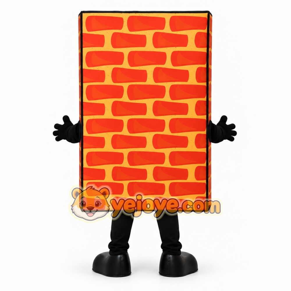 Brick Wall Mascot Costume Adult Cartoon Block Character Suit Full Body – Advertising Event Promotion Outfit Brick Wall Mascot Costume Adult Cartoon Block Character Suit Full Body – Advertising Event Promotion Outfit