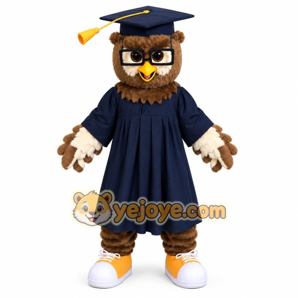 Owl Mascot Costume Adult Graduation Scholar Character Suit with Cap & Gown Full Body – School Event Promotion Outfit Owl Mascot Costume Adult Graduation Scholar Character Suit with Cap & Gown Full Body – School Event Promotion Outfit